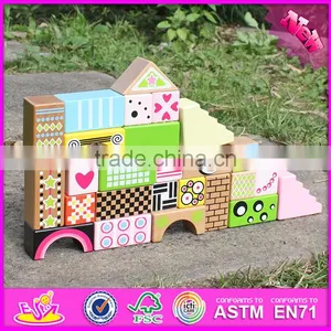2017 New Design 28 Pieces Educational Kids Wooden Toy Building Blocks W13A120 thumbnail-3