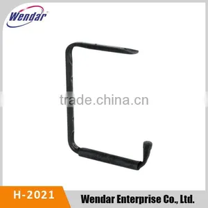 Sturdy Black Powder Coated Metal Steel Pipe Hook Wall Hook thumbnail-1