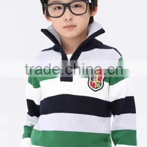 2015 Boys Sweater Knit for Kids,boys Sweaters 2015,Green and Black and White Striped Sweater thumbnail-1