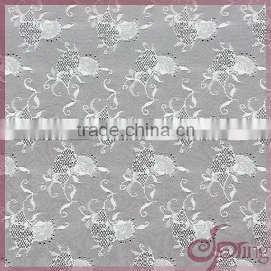 White All Over Flower Decorative Stretch Tricot Fabric Lace Wholesale thumbnail-1