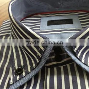 Latest Shirt Designs for Man/Double Collar Cuff Shirt/ High Collar Shirts/Fashion Italian Design Stripes Shirts thumbnail-2