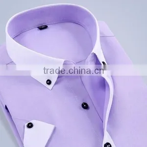 Man Oxford Shirt Short Sleeve Dress Shirt Solid Color Dress Shirt thumbnail-1