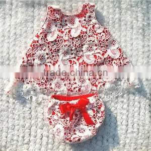 Wholesale Baby Girls Lace Cotton 2pcs Set Fashion Lace Set for Infant Girls thumbnail-3