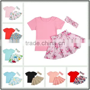 High Quality Baby Clothes 2pcs Girls Shirts and Skirt Soft Baby Clothing Sets thumbnail-1
