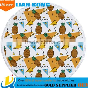 2017 Factory Direct Sale Latest Type Ready Stcok 100% Cotton Round Beach Towel thumbnail-1