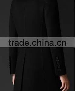 2014 Men Coat Double-Breasted Black Color Wool thumbnail-3