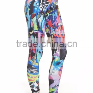 Custom Design Women Yoga High Waist Sport Leggings Digital Print Fitness Pants thumbnail-4