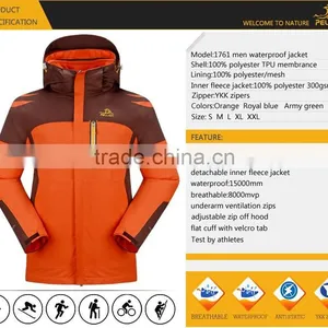 New Design Men's Winter Outdoor Fleece Layer Windbreaker 3 in 1 Outdoor Jacket thumbnail-6
