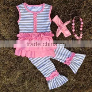 Baby Girls Ruffled Capris Sets Ruffle Outifts, Little Girls Boutique Remake Clothing Sets,girls Clothes for Persnickety Remake thumbnail-1
