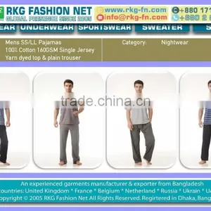 Mens Long Cotton Jersey Pajamas (duty-free for EU, Japan & Australia) thumbnail-1