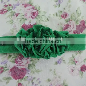 Lovely Baby Girls Hair Accessories Three Flower Elastic Headband Many Solid Colors Choice thumbnail-4