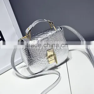 2017 Mini Chain C Snake pu Leather Shoulder Bag Woman Pink Handbag thumbnail-5