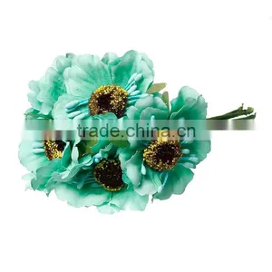 Terylene Artificial Chrysanthemum Flower Decoration Millinery Green 11.0cm(4 3/8") thumbnail-1