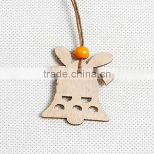 Wholesale Decoration Laser Cut Bell Pendant Wood Craft thumbnail-1