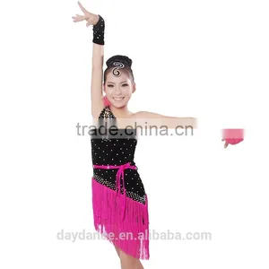 Girls Kids Latin Dance Costumes Fringe Children Ballroom Stage Dance Wear thumbnail-5