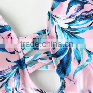 Women One Piece Printed Swimsuit Cut Out Neck Swimsuits thumbnail-5