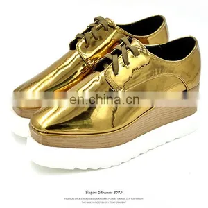 Wholesale High Heel Platform Shoes Women Leather Shoe Flat 2017 thumbnail-3