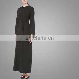 Beautiful Black Flare Sleeves Long Dress Muslim Women Wearing Design thumbnail-5