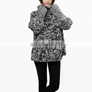 Women Woolen Handmade Kintted Pullover Oversized Chunky Turtleneck Sweater thumbnail-6
