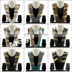 Pearl Beaded Necklace -Jewelry Fashion Costume Imitation Artificial-Indian Handmade Jewelry- Handicraft Beaded Jewellery thumbnail-2