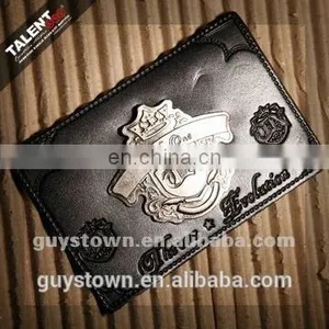 Custom Private Brand Jeans Genuine Leather Patch With Metal Logo thumbnail-1