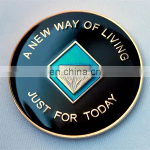 Wholesale Antique 3D Promotional Epoxy Soft Enamel Engrave Metal Coin thumbnail-1