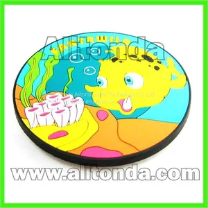 Custom Pvc Soft Anti-slip Cute Cartoon Animal Character Food Flower Coaster for Home or Promotional Gifts thumbnail-4