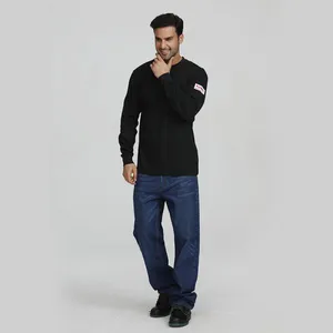Men's Black ESD Flame Retardant Long Sleeve Safety T Shirt thumbnail-2