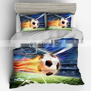 Chinese Luxury Kids Cute 6 Piece Microfiber 3D Cartoon Football Comforter 6Pc Duvet Cover Bed Sheet Bedding Set In Bulk thumbnail-1