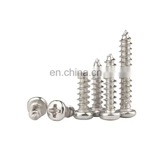 Stainless Steel Self-tapping Screws Pan Head M2-M6 Nickel Finish Phillips Drive thumbnail-1