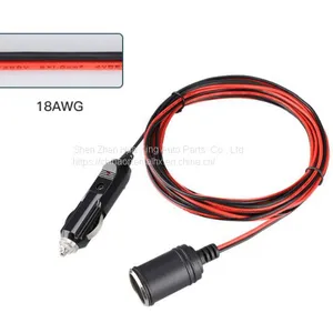 3.7M 18AWG 12/24V Car Cigarette Lighter Extension Cord Max 15A thumbnail-3
