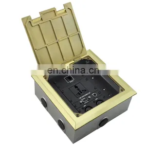 JS-DC180 Stainless Steel Metal Power And Data Recessed Floor Socket thumbnail-1