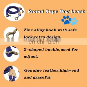 Wholesale New Fashion Durable and Comfortable Handsfree Leash Accept Custom Color Manufacturer Dog Rope Leash thumbnail-5