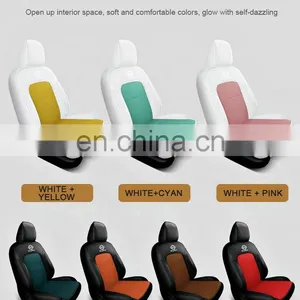High Quality Solid Burgundy Standard Version True Genuine Leather Full Coverage SUV Car Upgrade Seat Cover Protector Kits thumbnail-5
