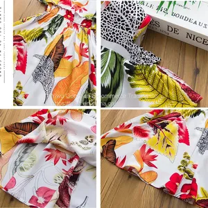 Summer New Girls Dress Children Cotton Silk Prom Long Dresses Korean Style 2 To 8 Years Old Kids Floral Printed Clothes thumbnail-5