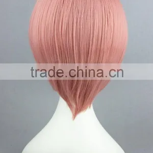 High Quality 35cm Short Straight Hitman Reborn Cosplay Hair Wigs Giotto Dark Pink Wigs Synthetic Anime Wig Party Wig thumbnail-4