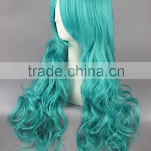 High Quality 65cm Medium Long Wave Sailor Moon Wig Kaiou Michiru Light Green Wig Cosplay Synthetic Anime Wig Cosplay Hair Wigs thumbnail-4