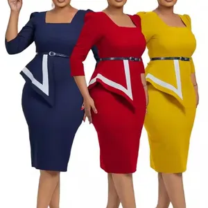 Trendy Elegant Ladies Office Dresses thumbnail-1