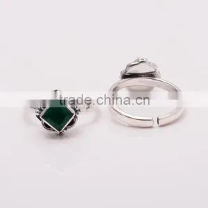 EMERALD TOE RING ,925 Sterling Silver Jewelry Wholesale,WHOLESALE SILVER JEWELRY,SILVER EXPORTER,SILVER JEWELRY FROM INDIA thumbnail-1