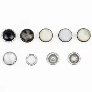 Factory Stock Buttons Stainless Steel or Brass Material Colors Pearl Snap Button Prong Pearl Snap Button for Shirts Clothing thumbnail-4