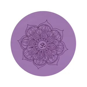 Portable Pu Round Yoga Mat for Travel, Outdoor Yoga, and Camping Activities thumbnail-1