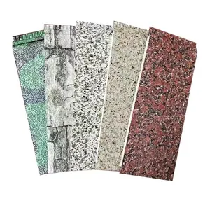 3D Stacked Stone Pattern Metal Sandwich Panels Polyurethane Siding Panels Exterior Wall PU Sandwich Panels thumbnail-1