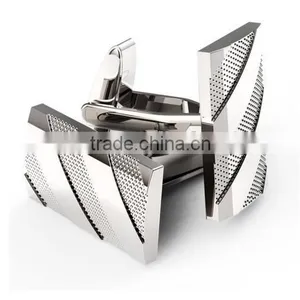 Mens Cuff Links Polished Finish Stainless Steel Luxury French Tuxedo Shirt Cufflinks for Men thumbnail-1