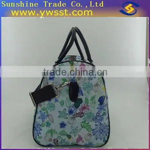 Blue Colorful Flower Printed Folding Travel Bag thumbnail-1