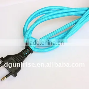 VDE Textile Braided Cord Power Cord Plug With Switch thumbnail-1