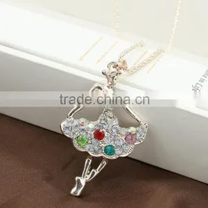 Fashion Rhinestone Long Clothing Accessories Women's Opal Pendants Joker Personality Sweater Chain Necklace thumbnail-1