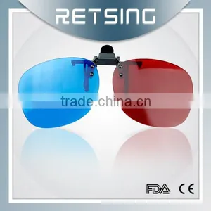 Clip On 3D Red Blue Glasses for Shortsighted People thumbnail-1
