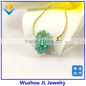925 Sterling Silver Synthetic Hamsa Opal Gems Necklace For Sale Online With Factory Price thumbnail-6