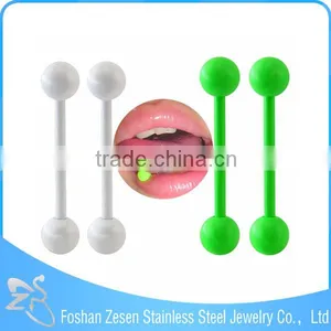 Stainless Steel Body Jewelry Black Anodized Ball 14G Cheap Piercing Tongue Rings thumbnail-2