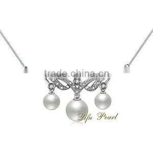 Factory Wholesale Hotsale Unique 925 Sterling Silver Natural Freshwater Real Pearl Necklace thumbnail-1
